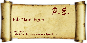 Péter Egon névjegykártya