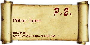 Péter Egon névjegykártya