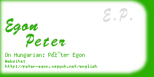 egon peter business card